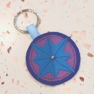 Compass Rose Handcrafted Key Fob Not All Who Wander Are Lost Felt Canvas | New#7